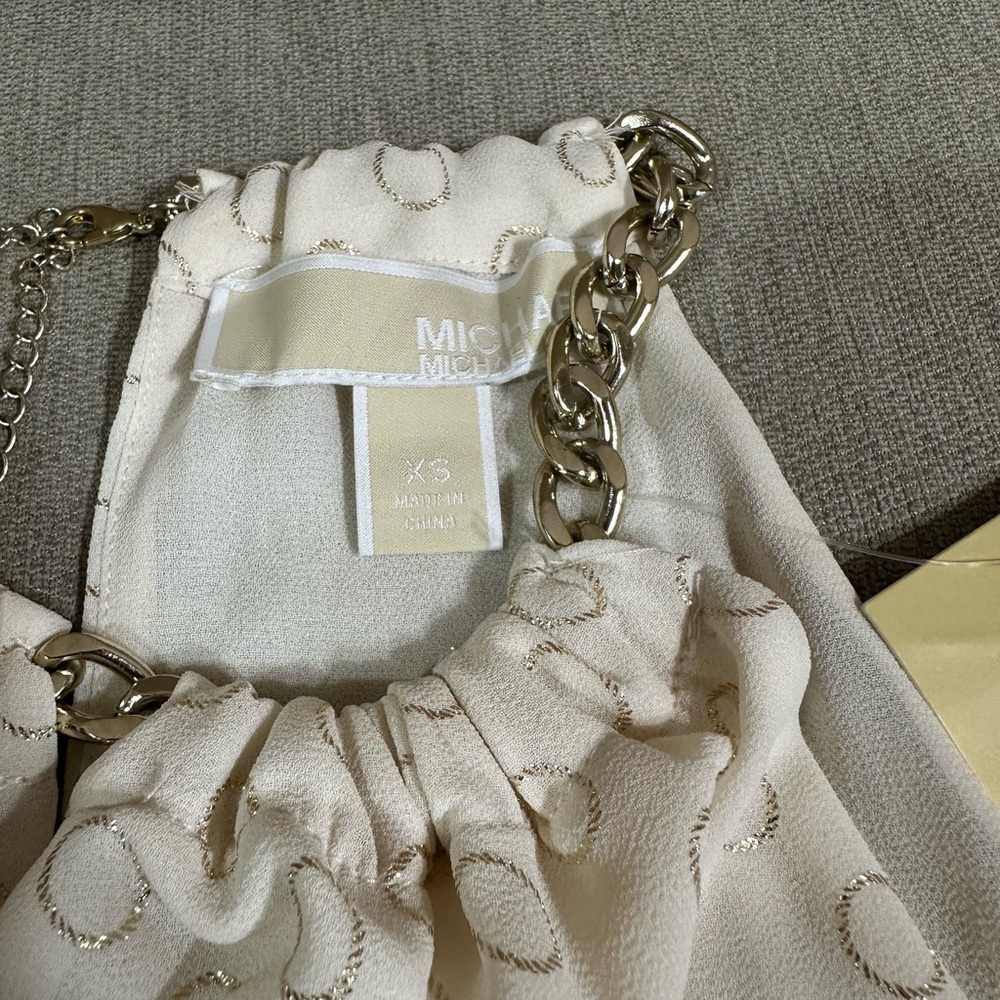 MICHAEL Michael Kors Cream and Gold Dress Size XSmall - Picture 7 of 9
